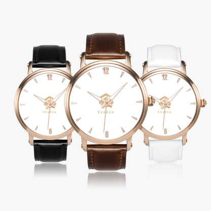 Rose Gold Stainless Steel Automatic Watch with Leather Strap
Unisex Mechanical Watch - No Battery, Sustainable Design