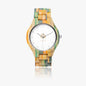 Camouflage Green & Blue Bamboo Wood Watch with CITIZEN Movement 
Eco-Friendly Unisex Wooden Watch with Dyed Wood Design